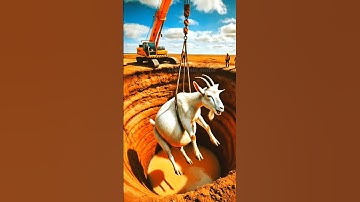 Brave Rescue Mission 😱 Goat Saved After Falling into Deep Well #goat #animals #rescue #shorts