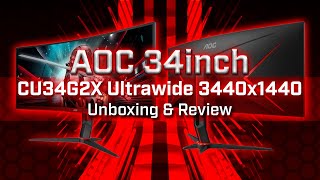 AOC CU34G2X 34" Curved Frameless Immersive Gaming Monitor Unboxing and Review