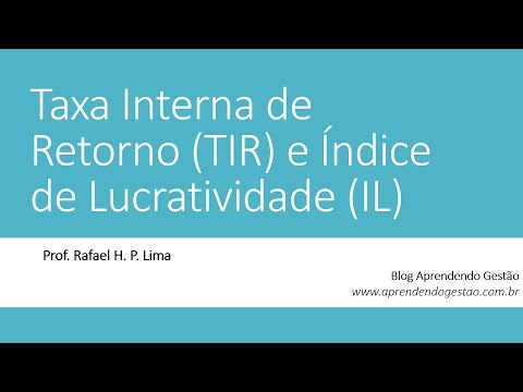 Taxa Interna de Retorno (TIR) e Índice de Lucratividade (IL) - Teoria + Exemplos