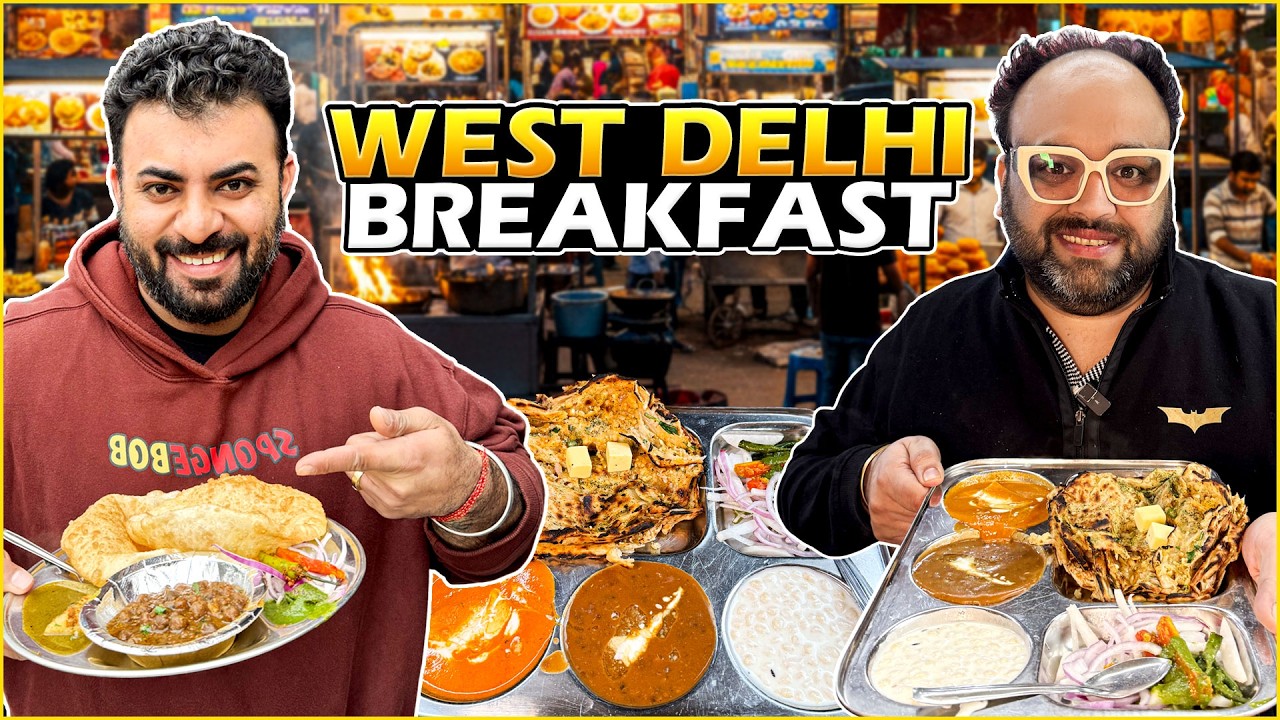 West Delhi Breakfast | Tite De Chole Bhature, Ram Bread Pakode, Amritsari Kulcha, Khalsa Kulcha Wale