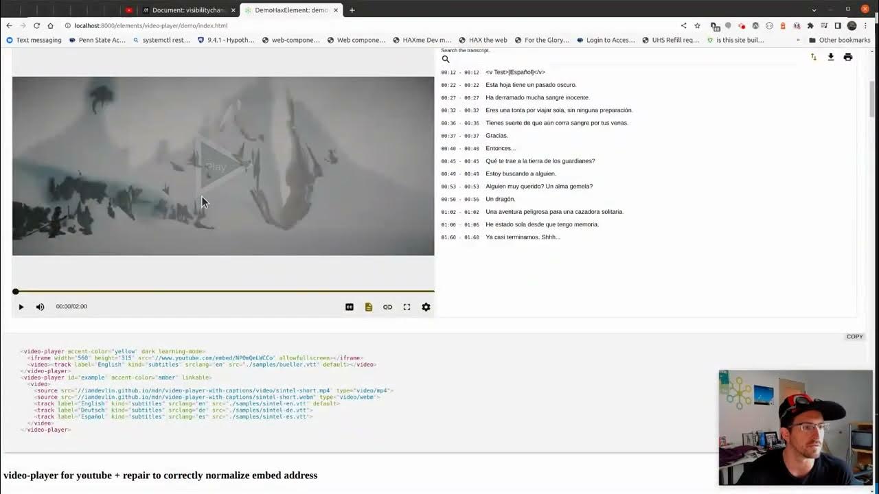 Auto pausing video with the visibilitychange document event youtube
