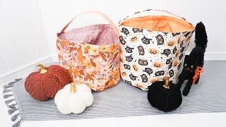 DIY Halloween Fabric Bucket and Free Sewing Pattern