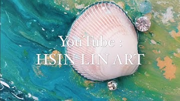 Hear The Ocean, Be At Ease - By HSIN LIN ART / @Helloinnerpeace / Timelapse Art video - Fluid Art