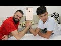 bras de fer challenge,si tu gagnes tu remporte un iPhone x ,adel et sami