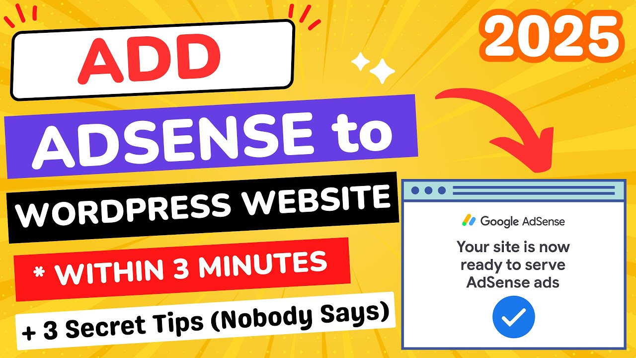 Как добавить Google AdSense в WordPress | Подать заявку на Google AdSense для WordPress Website 2025