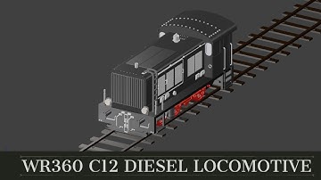 3D Modeling: Germany WR360 C12 Diesel Locomotive - Full Video (Timelapse)