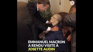 Document. Le président de la République chez Josette, la veuve de Maurice Audin....