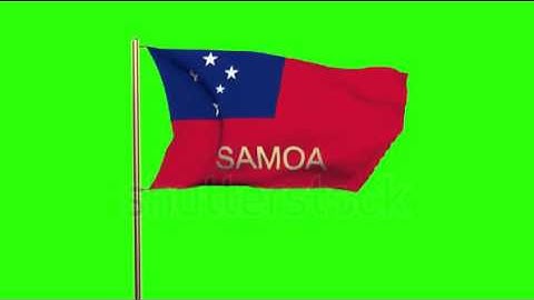 Samoa flag with title waving in the wind. Looping sun rises style. Animation loop Stock video by