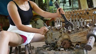 Genius girl ; Full Restore and repair old D15 diesel engine |Old D15 diesel engine fully restoration