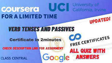Verb Tenses and Passives,(week1-4) All Quiz Answers.#coursera #mr #quiz #quiztime #quizzes #answers