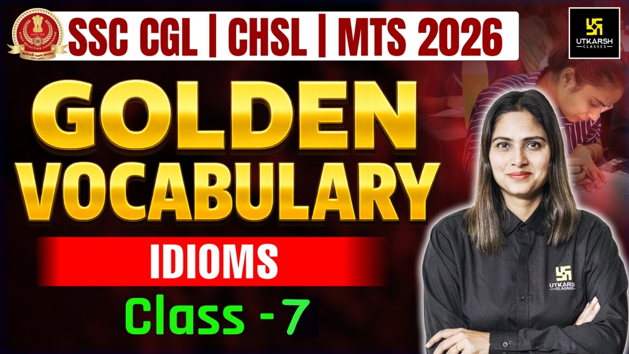 Vocabulary for SSC Exams 2026 | #7 | CGL / CHSL / MTS | Idioms | Pratibha Maam