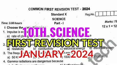 10TH STD SCIENCE FIRST REVISION TEST JANUARY-2024 OFFICIAL ORIGINAL QUESTION PAPER II 10TH SCIENCE 🔴