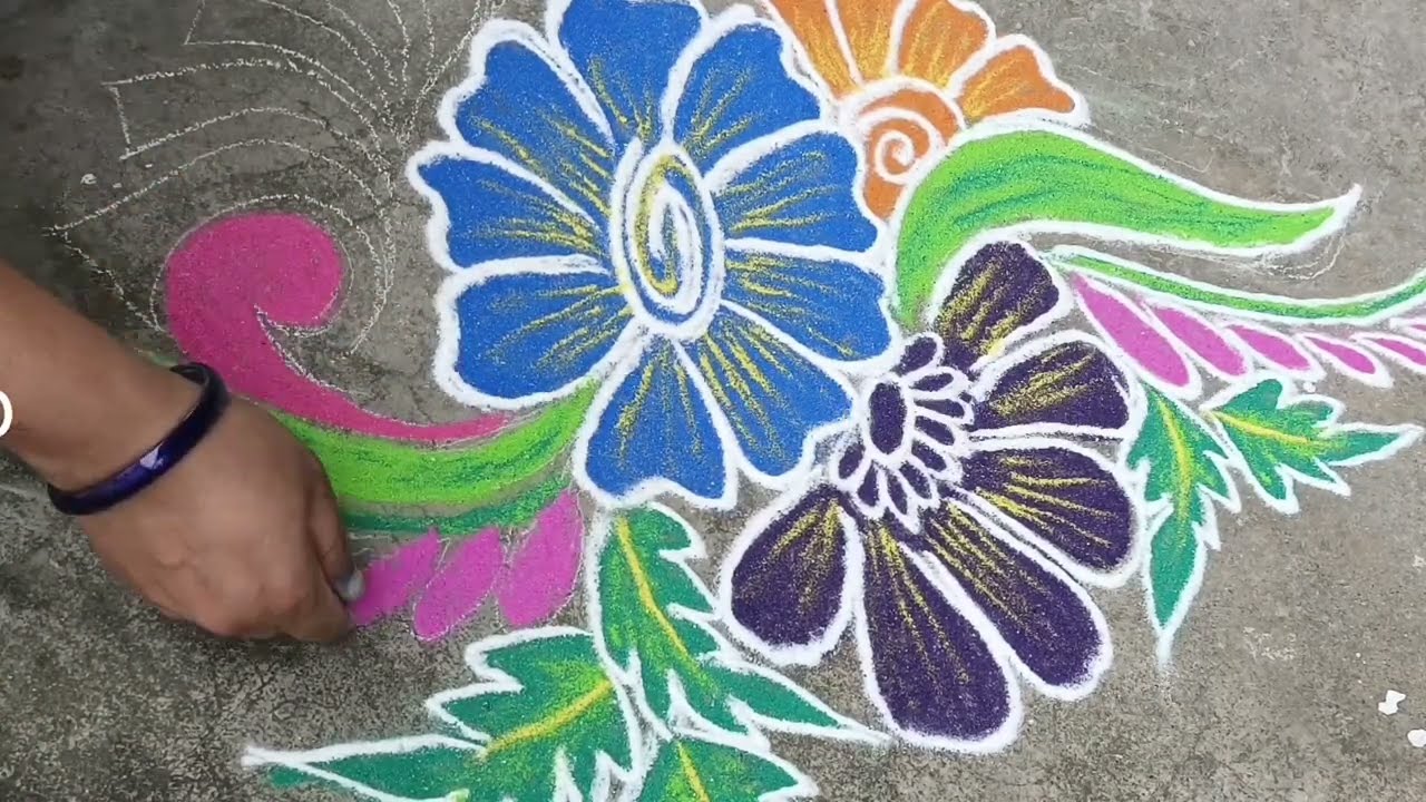 Flower 🌺 rangoli design