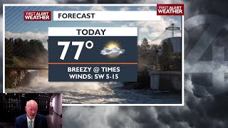 Clouds and breezy today then high pressure and a warming trend toward the weekend - Mark