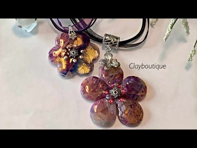 Translucent Polymer Clay and Alcohol Ink Flower Necklace Tutorial