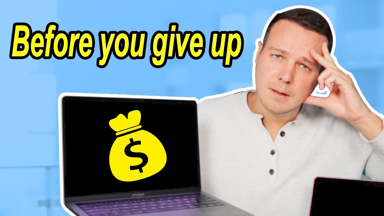 Person using a laptop to make money online when broke