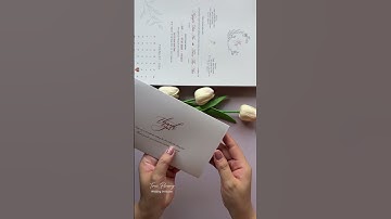 Mẫu thiệp gập 3 phối seal sáp tối giản #wedding #weddinginvitation #weddingplanning