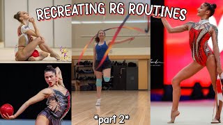attempting routines from the WORLD&#39;S BEST GYMNASTS (part 2) - rhythmic gymnastics challenge!