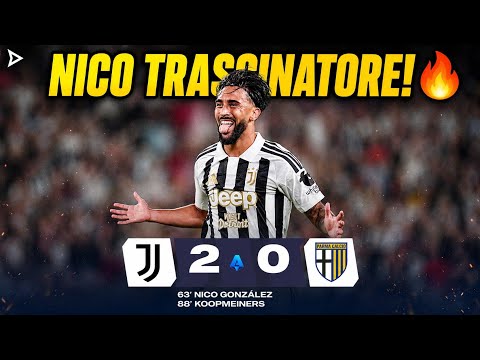 Video JUVENTUS-PARMA 2-0: NICO GONZALEZ TRASCINATORE! KOOPMEINERS LA CHIUDE, JUVE VINCENTE ma SCARSA..