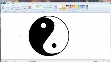 Very Easy How To draw Ying Yang Logo in Ms paint from Scratch
