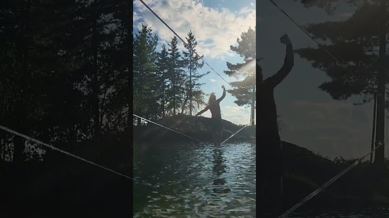 Waterline Slackline Relaxing Sunny Sessio