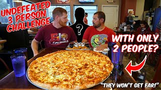 KING'S FEAST PIZZA CHALLENGE | UNDEFEATED THREE PERSON CHALLENGE WITH TWO PEOPLE | NOT POSSIBLE!