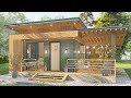 Tiny house design 5 x 75 meters  400 sqft  2 bedrooms