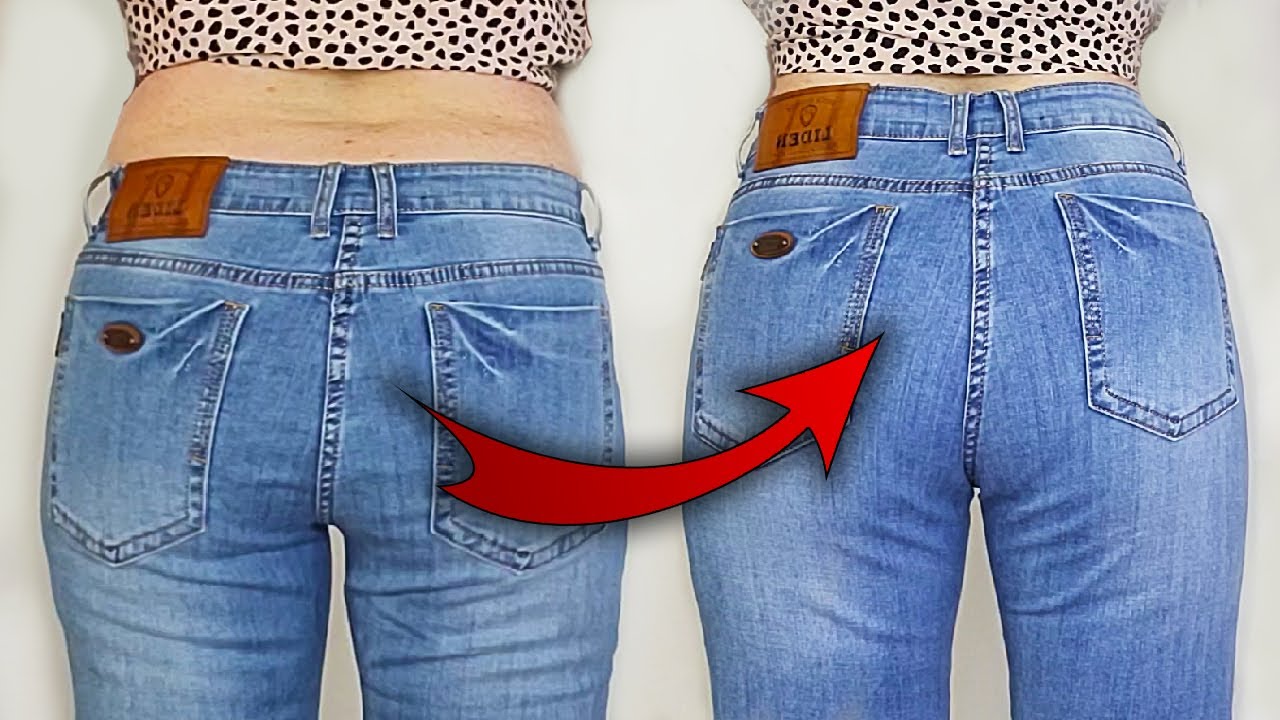 Sewing trick. How To Easily Transform Low Waist Jeans To High Waist ...