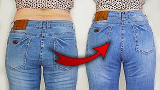 ✅Sewing trick. How To Easily Transform Low Waist Jeans To High Waist Jeans