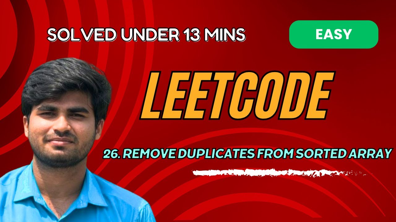 Remove Duplicates from Sorted Array | LeetCode 26 | Python | Tamil ...