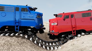 Trains Vs Potholes #36 - BeamNG Drive