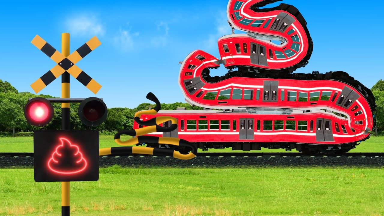 Transforming trains and railroad crossings - YouTube