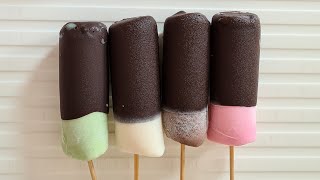 Cara buat Es Potong Lilin lapis coklat lembut dan enak. Ide jualan jajanan jadul.