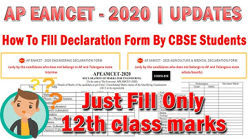 AP EAMCET - 2020 | How To Fill Declaration Form By CBSE/Other Students | Engineering & AM | Fill Now