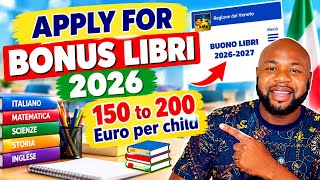 Apply for BONUS LIBRI 2026 and get 150 to 200 euro per child