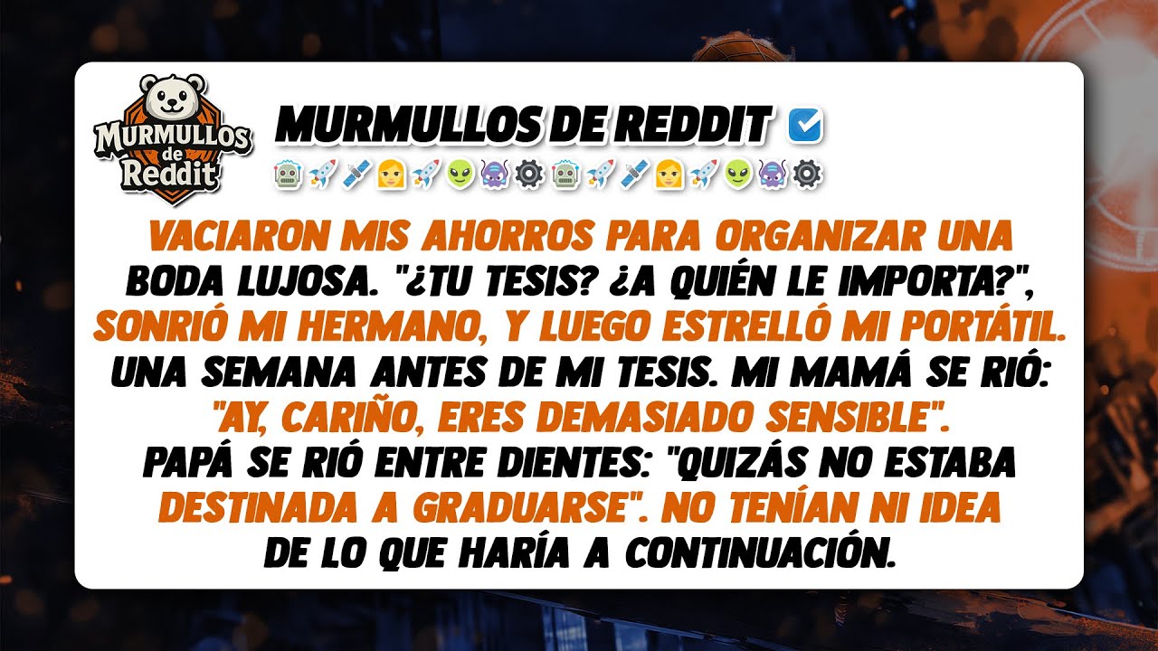 Mi hermano destrozó mi portátil una semana antes de entregar mi tesis final: Mis padres se rieron.