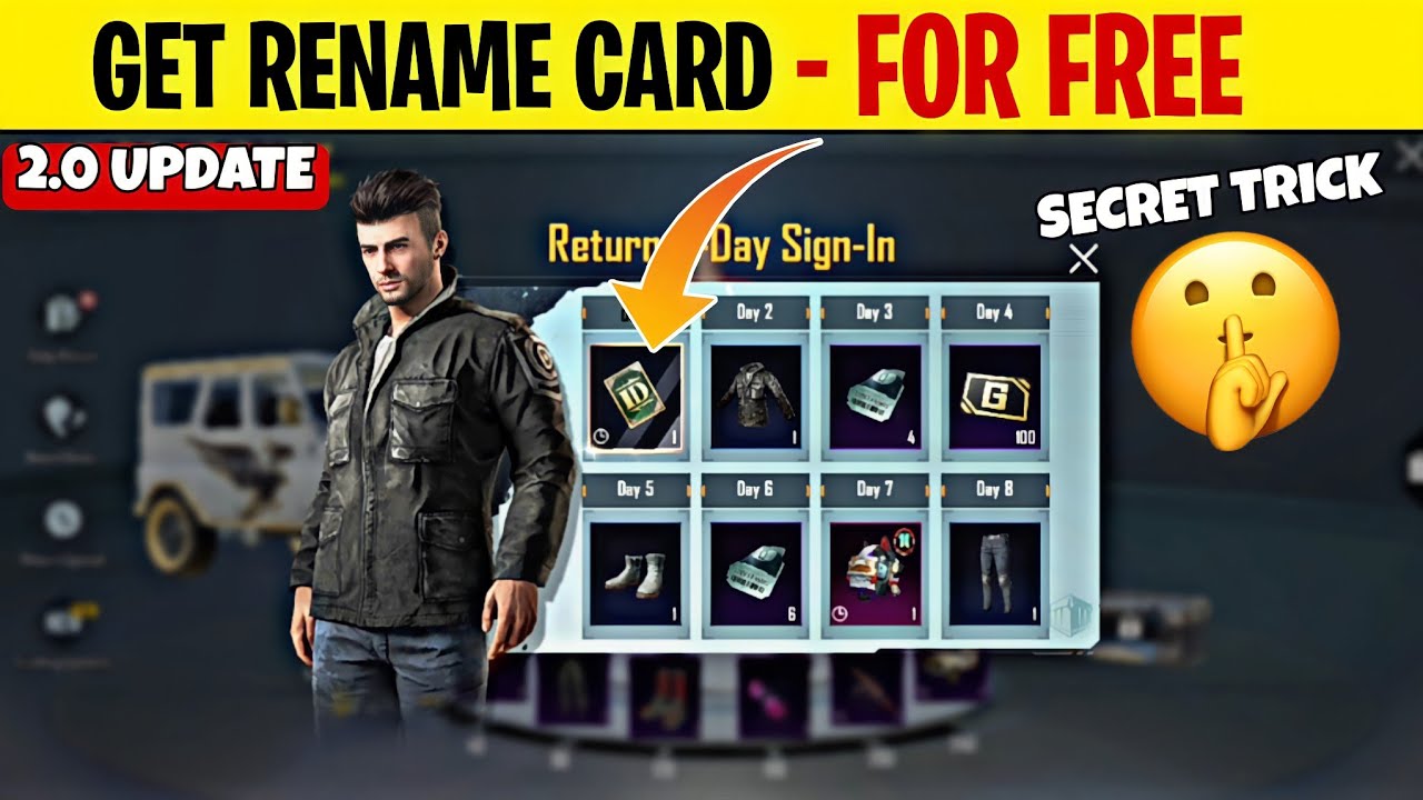 Pubg Rename Card HOW TO GET FREE RENAME CARD 🤩 GET FREE ID CARD IN PUBG 🥰 2 RENAME CARDS ...