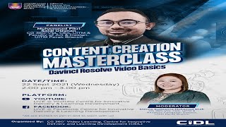 CONTENT CREATION MASTERCLASS: DAVINCI RESOLVE VIDEO BASICS