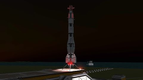 KSP - KOS Falcon 9 Nighttime Precision Landing On VAB Helipad