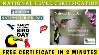 National Bird Day Quiz | Bird Day Quiz | Free Certificate | Online Quiz Free Certificate | Salim Ali