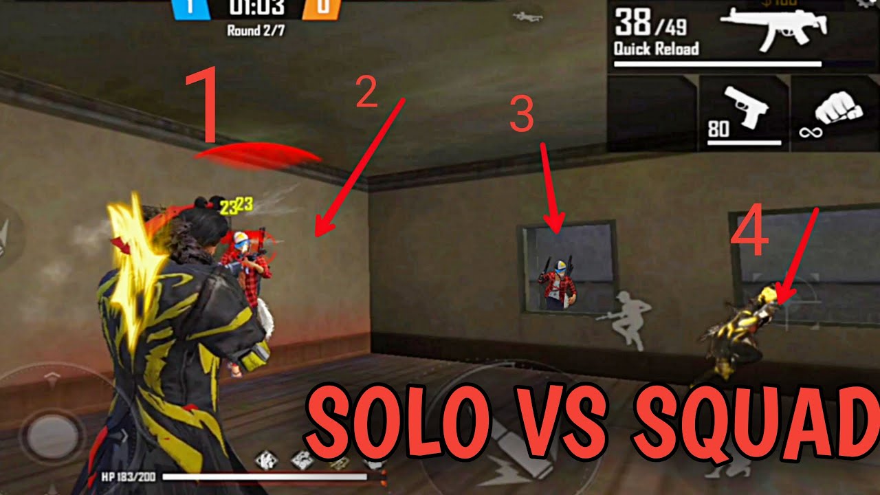 SOLO VS SQUAD CLASH SQUAD EPIC MATCH GAMEPLAY - GARENA FREE FIRE - YouTube