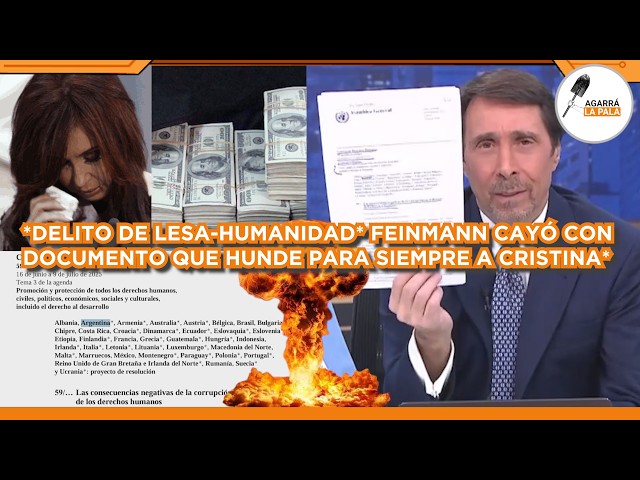 FEINMANN CAYÓ CON DOCUMENTO DE LA ONU QUE HUNDE A CRISTINA PARA SIEMPRE: "DELITOS DE LESA HUMANIDAD"