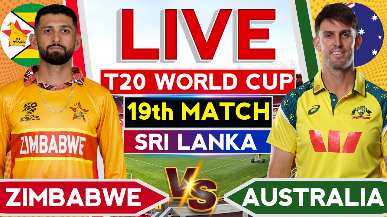 🔴Live - Australia vs Zimbabwe | Cricket Live Commentary | Aus vs Zim | T20 WC Live | Aua vs Zim Live