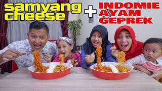 Drama Samyang Cheese   Indomie Geprek Mukbang Challenge