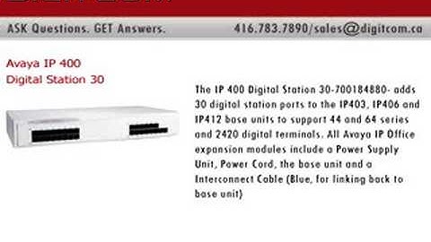 Avaya IP 400 Digital Station 30, Digitcom.ca Telephone Syste