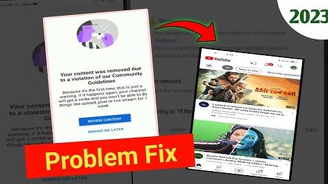 Your Content was Removed Due To a Violation of our Community Problem Fix | youtube error problem