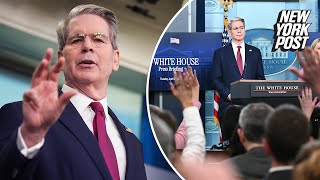 Scott Bessent tells reporters that 'over time' tariffs 'unsustainable' for Beijing