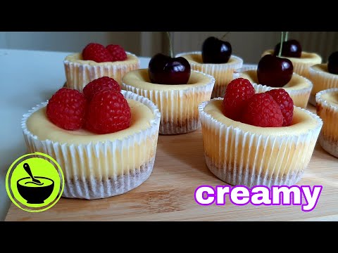 Video: Mini Cheesecakes Nrog Raspberries