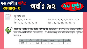 💠পর্ব ৯২ | ৫ম শ্রেণীর গণিত সমাধান অধ্যায় ৮ পৃষ্ঠা ৯০ | Class 5 Math Solution Chapter 8 Page 90