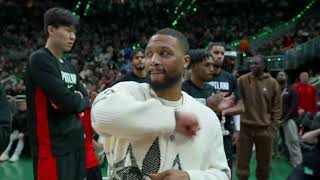 Milwaukee Bucks with a tribute video for Damian Lillard -  "Thank you Damian Lillard"